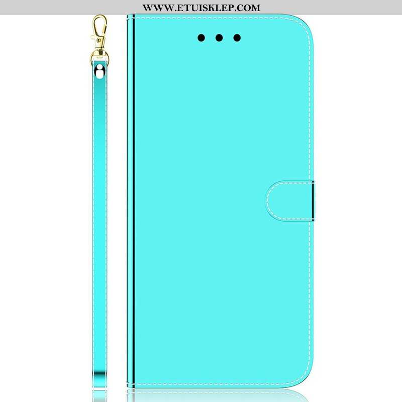 Etui Folio do iPhone 13 Mini Osłona Lusterka Ze Sztucznej Skóry